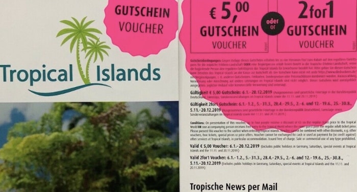 Tropical Islands 2 für 1 Gutschein