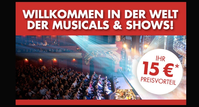 Stage Entertainment Gutschein mit 15 Euro Guthaben kostenlos