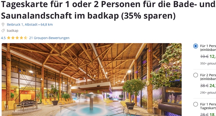 Badkap Albstadt Gutschein 2023 mit 35 Prozent Rabatt