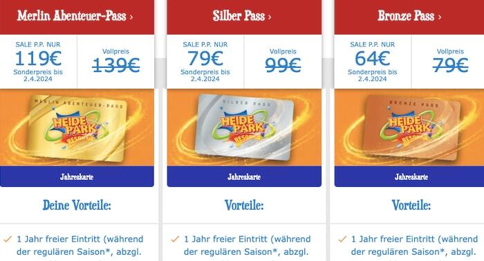 Heide Park Angebot: Jahreskarten 2024 mit 20 Euro Rabatt