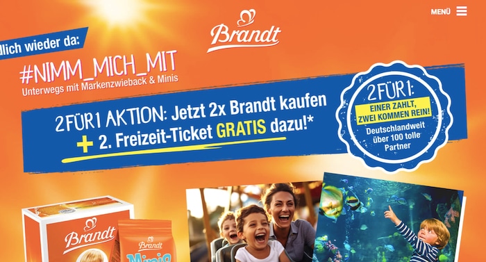 Brandt „Nimm_mich_mit“-Aktion Freizeitpark 2 für 1 Gutschein Saison 2024