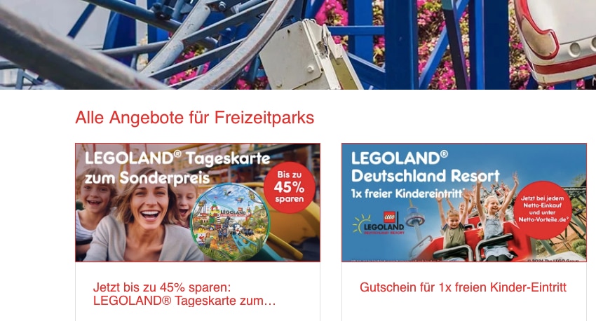 NETTO Freizeitpark Gutschein 2024: Tickets mit 50 Prozent Rabatt