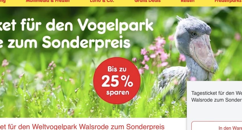 Weltvogelpark Walsrode Gutschein 2024 mit 25 Prozent Rabatt