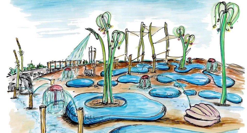 Ketteler Hof Wasserspielplatz Saison 2025 Entwurf Skizze 02