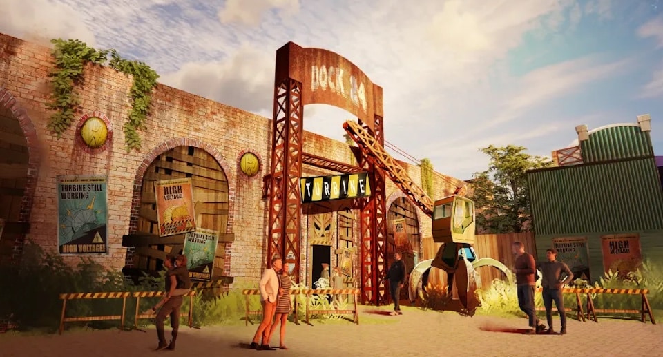Walibi Belgium Dock World Turbine Eingang Artwork