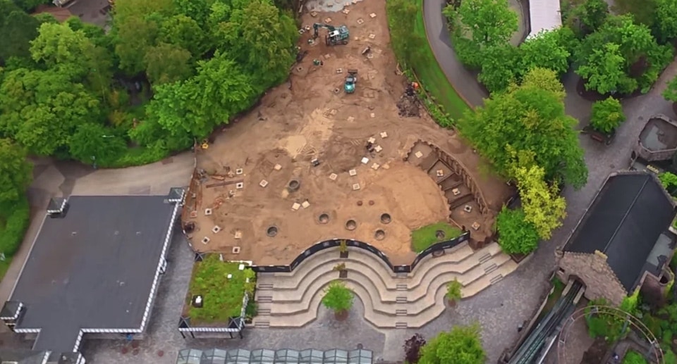 Hansa-Park Achterbahn „Cornwall Coaster“ Baustelle