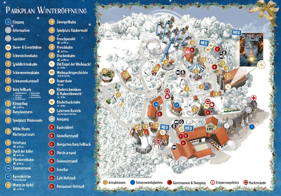 Bayern-Park Parkplan Winteröffnung Familienzauber