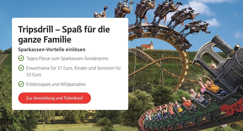 Erlebnispark Tripsdrill Rabatt für Sparkassen-Kunden