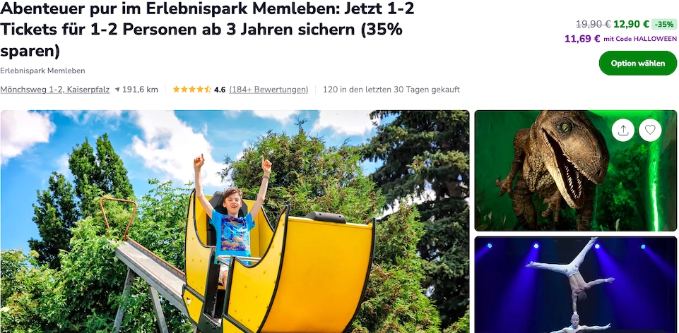 Erlebnispark Memleben Gutschein Groupon mit 40 Prozent Rabatt