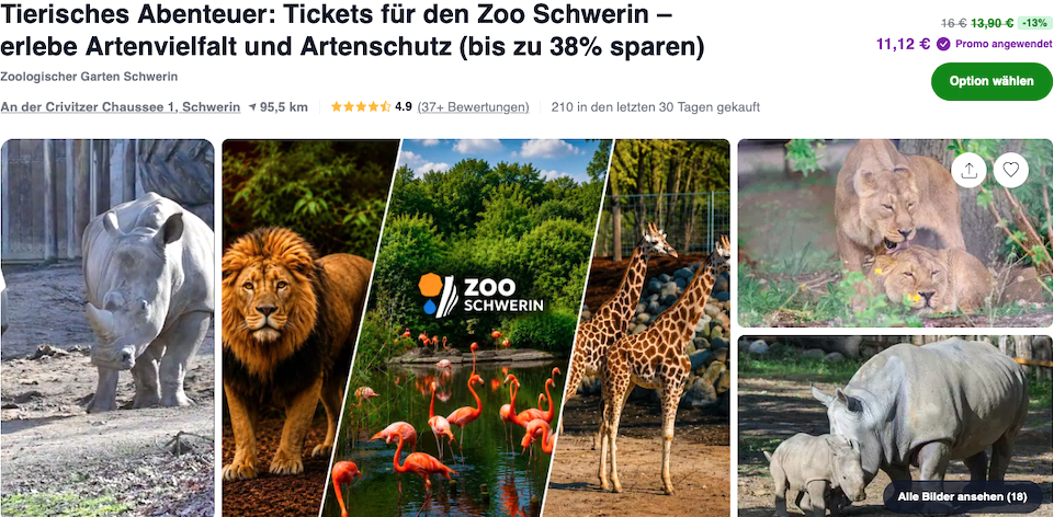 Zoo Schwerin Gutschein Groupon mit 38 Prozent Rabatt