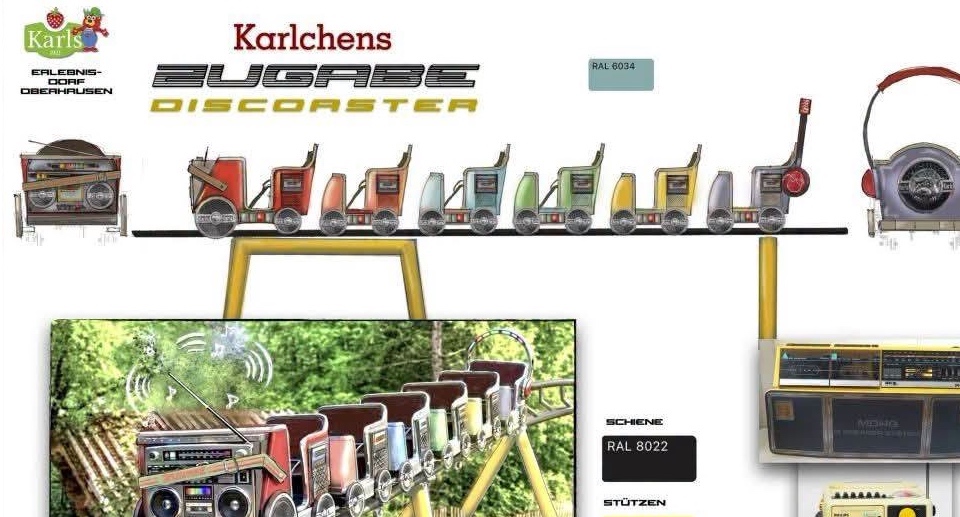 Karls Erlebnis Dorf Oberhausen Achterbahn Karlchens Zugabe Artwork 2